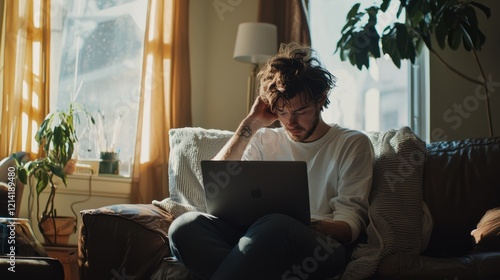 Wallpaper Mural A relatable scene of an individual dealing with work-from-home stress, reflecting the challenges faced. Torontodigital.ca