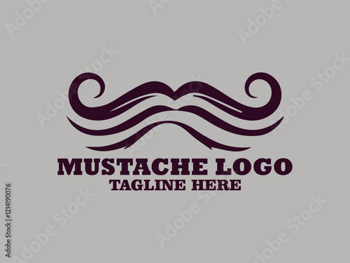 handlebar mustache with timeless retro style classic mustache swirl decoration, bushy symbol of masculinity thin mustache, masculine and unique design mustache logo and mustache vector illustration