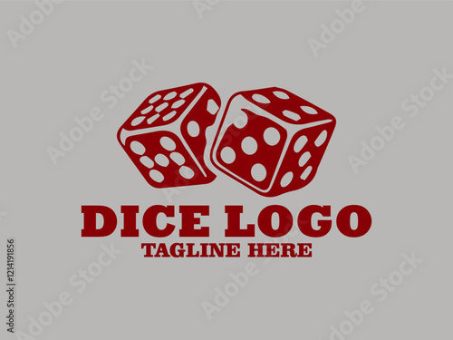Red die rotating, perfect for gaming and casino concepts red dice pair stacked dice falling, dices on background and dice vector logo, luck and chance illustrations, and tabletop game designs