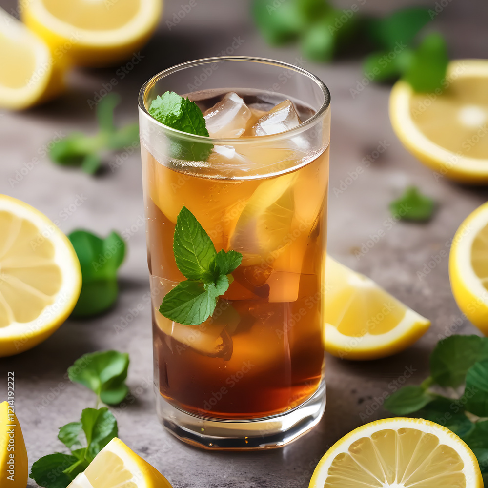 tea with lemon and mint tea with lemon and mint