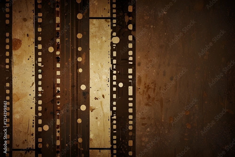Film strip grunge brown background Generative AI Film strip grunge brown background Generative AI
