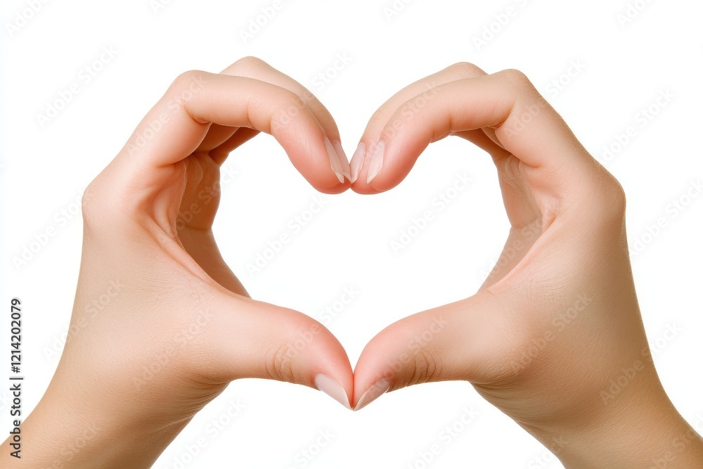 Creating Heart Shapes with Hands Studio Photography White Background Close-up Love Concept Creating Heart Shapes with Hands Studio Photography White Background Close-up Love Concept