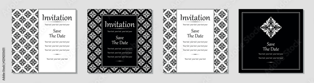 Set of abstract floral patterns. Vector seamless backgrounds. Perfect for invitations or announcements Set of abstract floral patterns. Vector seamless backgrounds. Perfect for invitations or announcements