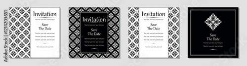 Set of abstract floral patterns. Vector seamless backgrounds. Perfect for invitations or announcements