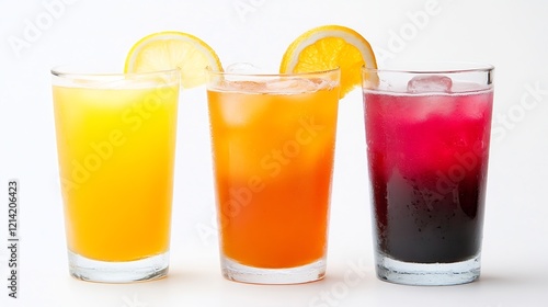 Wallpaper Mural Refreshing Trio of Citrus and Berry Juices in Glasses with Ice : Generative AI Torontodigital.ca