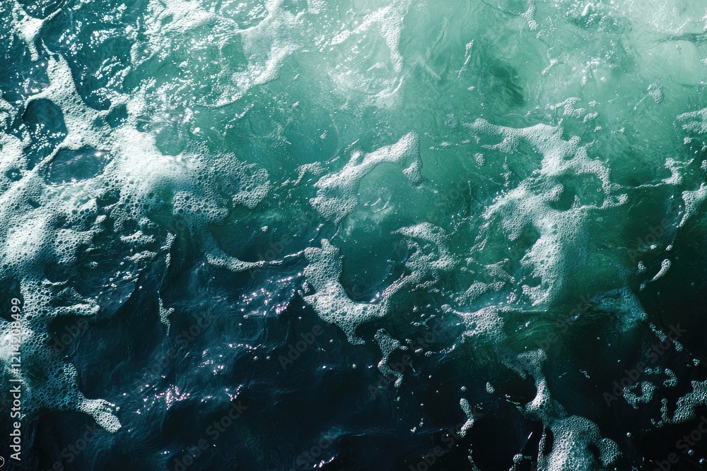 Fototapeta premium Teal Ocean Foam