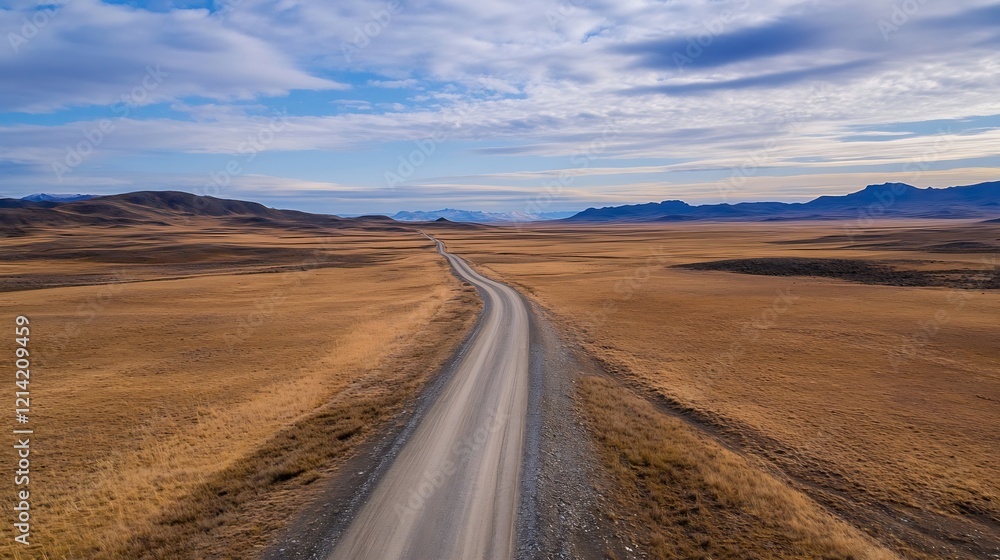 Vast Open Desert Landscape with Distant Mountains Under a Dramatic Sky : Generative AI Vast Open Desert Landscape with Distant Mountains Under a Dramatic Sky : Generative AI