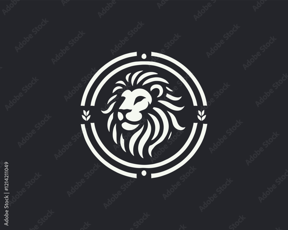 Lion Logo Design Vector Template. Lion Head Logo Icon Vector illustration. Black and white Lion head vector illustration. Lion Logo Design Vector Template. Lion Head Logo Icon Vector illustration. Black and white Lion head vector illustration.