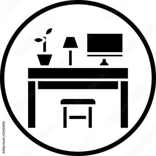 Dedicated Desk Vector Icon Style