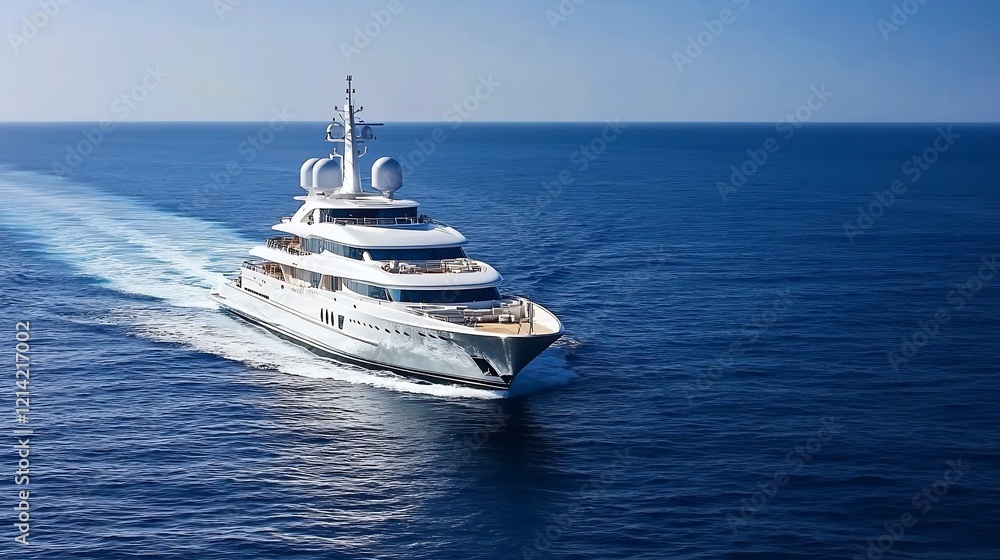 Luxurious yacht cruising through open ocean highlighting modern travel and leisure : Generative AI Luxurious yacht cruising through open ocean highlighting modern travel and leisure : Generative AI