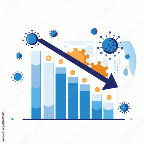 Economic downturn due to COVID 19 depicted in a graph