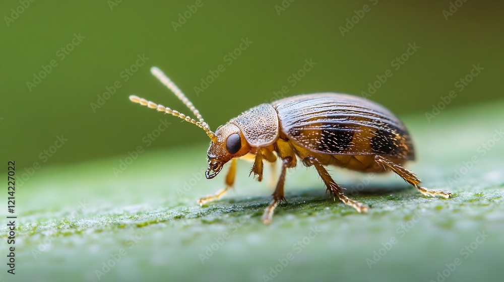 Small Beetle on Leaf Showcasing the Beautiful Patterns and Texture of Its Shell : Generative AI Small Beetle on Leaf Showcasing the Beautiful Patterns and Texture of Its Shell : Generative AI