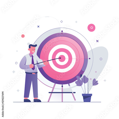  unclear target blind business vision leadership flat illustration  