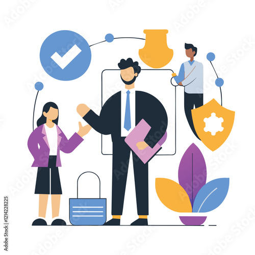  rules regulations policy guideline employee follow flat illustration  