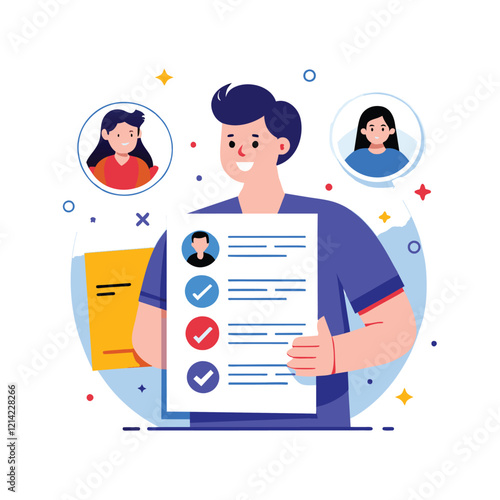  writing best resume cv applying new job profession flat illustration  