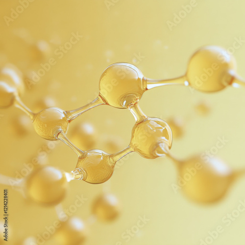 butyric acid molecular structure 3d, flat model, butanoic acid, structural chemical formula view from a microscope photo