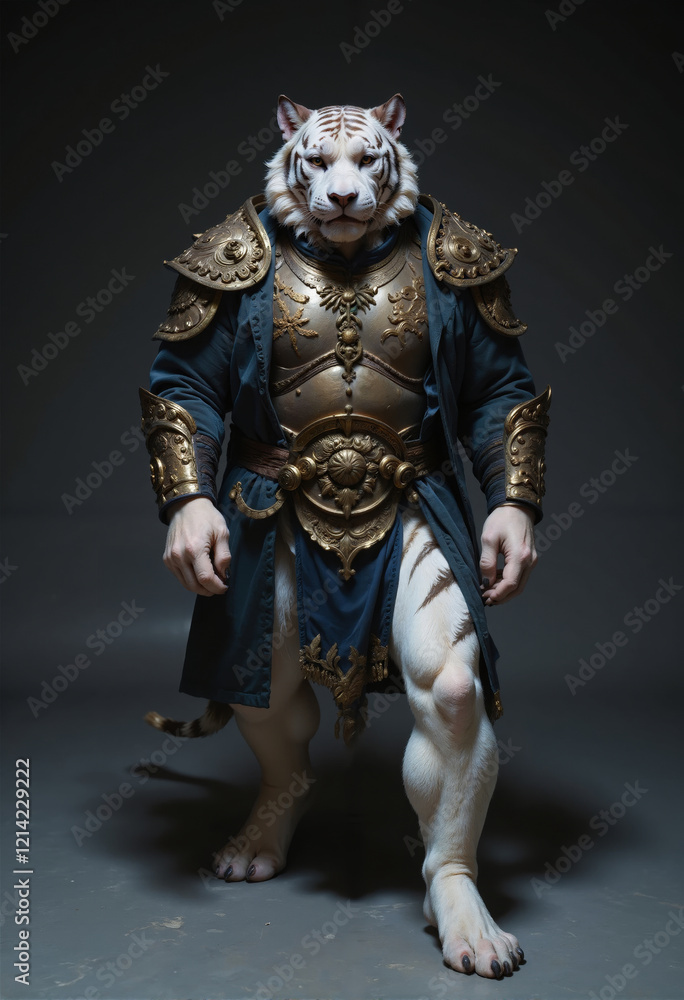 Anthropomorphic Tiger Barbarian Warrior Anthropomorphic Tiger Barbarian Warrior