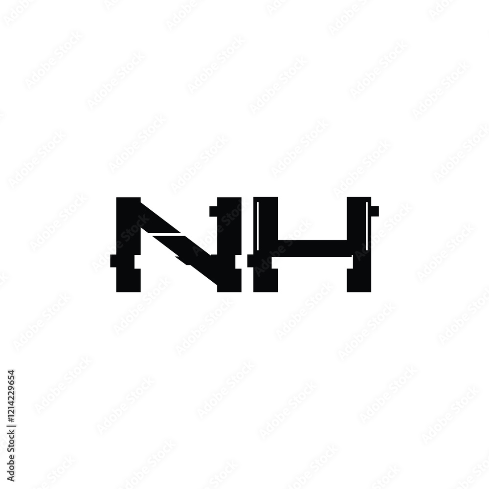 NH monogram logo design letter text name symbol monochrome logotype alphabet character simple logo NH monogram logo design letter text name symbol monochrome logotype alphabet character simple logo