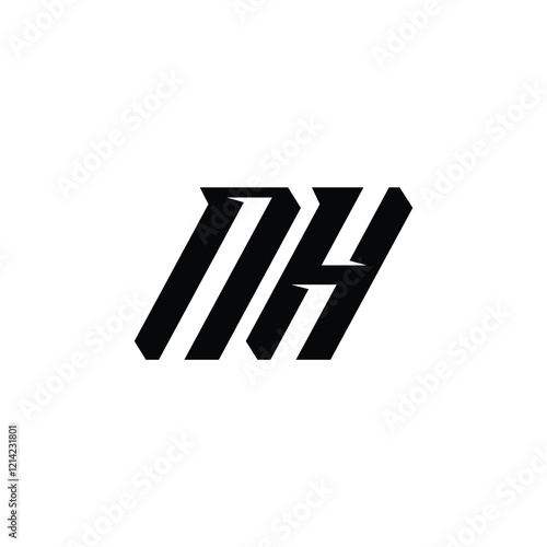 NH monogram logo design letter text name symbol monochrome logotype alphabet character simple logo photo