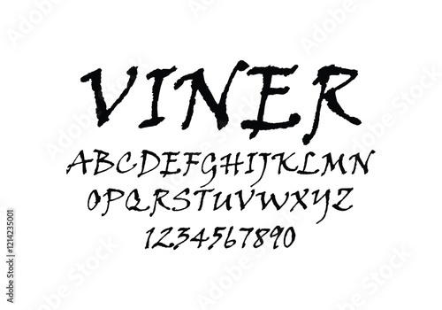 Viner font for logo and headline. Isolated vector typeset