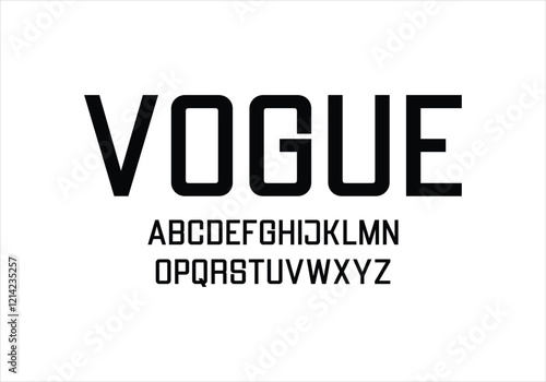 Vogue font for logo and headline. Isolated vector typeset