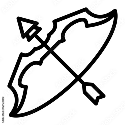 Elven Bow Vector Design Icon Style