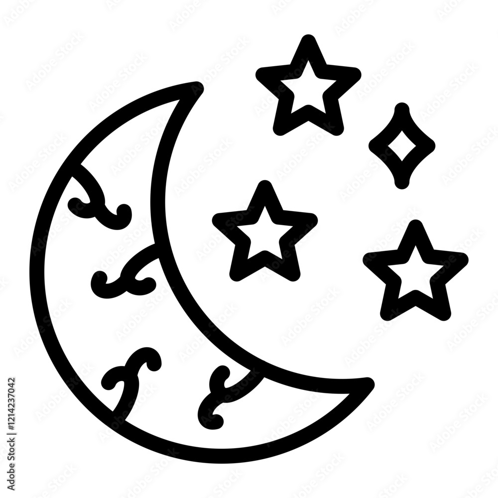 Elf Moon Vector Design Icon Style Elf Moon Vector Design Icon Style