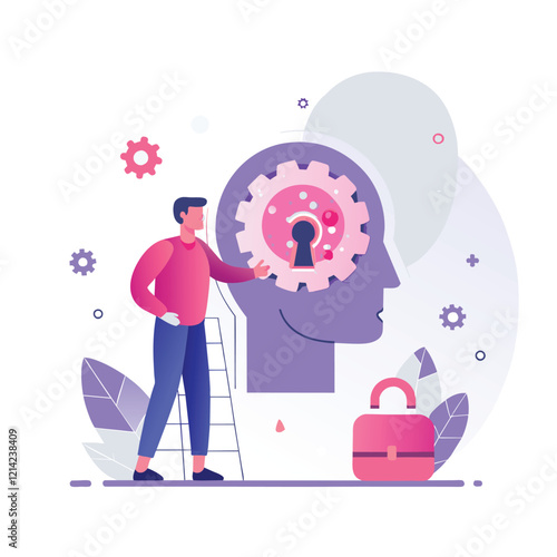 Unlocking Potential A Person Aligning Mental Gears for Success