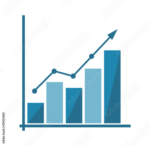 business graph with arrow