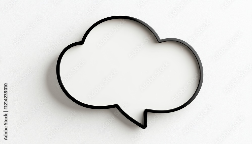 Large cloud-shaped speech bubble with a thin black outline, suitable for integrating quotes, phrases, or conversational text elements Large cloud-shaped speech bubble with a thin black outline, suitable for integrating quotes, phrases, or conversational text elements