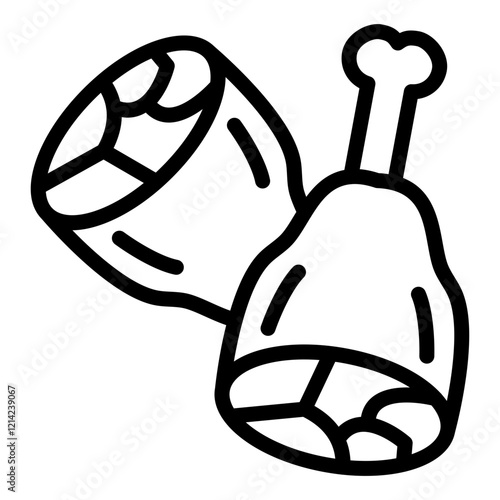 Lamb leg Vector Design Icon Style