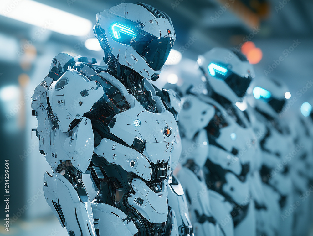 Futuristic Robots in Lab Futuristic Robots in Lab