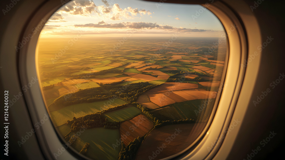 Scenic aerial view from airplane window. Scenic aerial view from airplane window.
