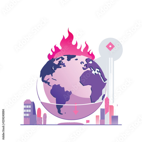 Global Warming A Burning Issue Depicted