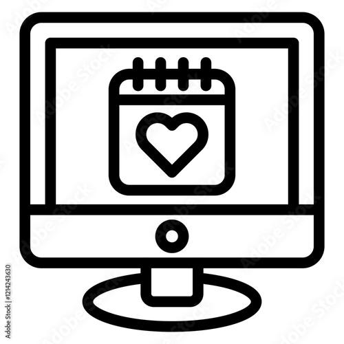 Virtual Date Vector Design Icon Style