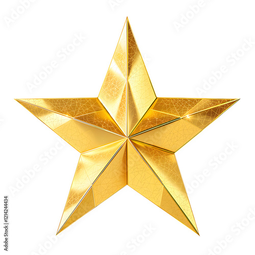 A gold star isolated on transparent background