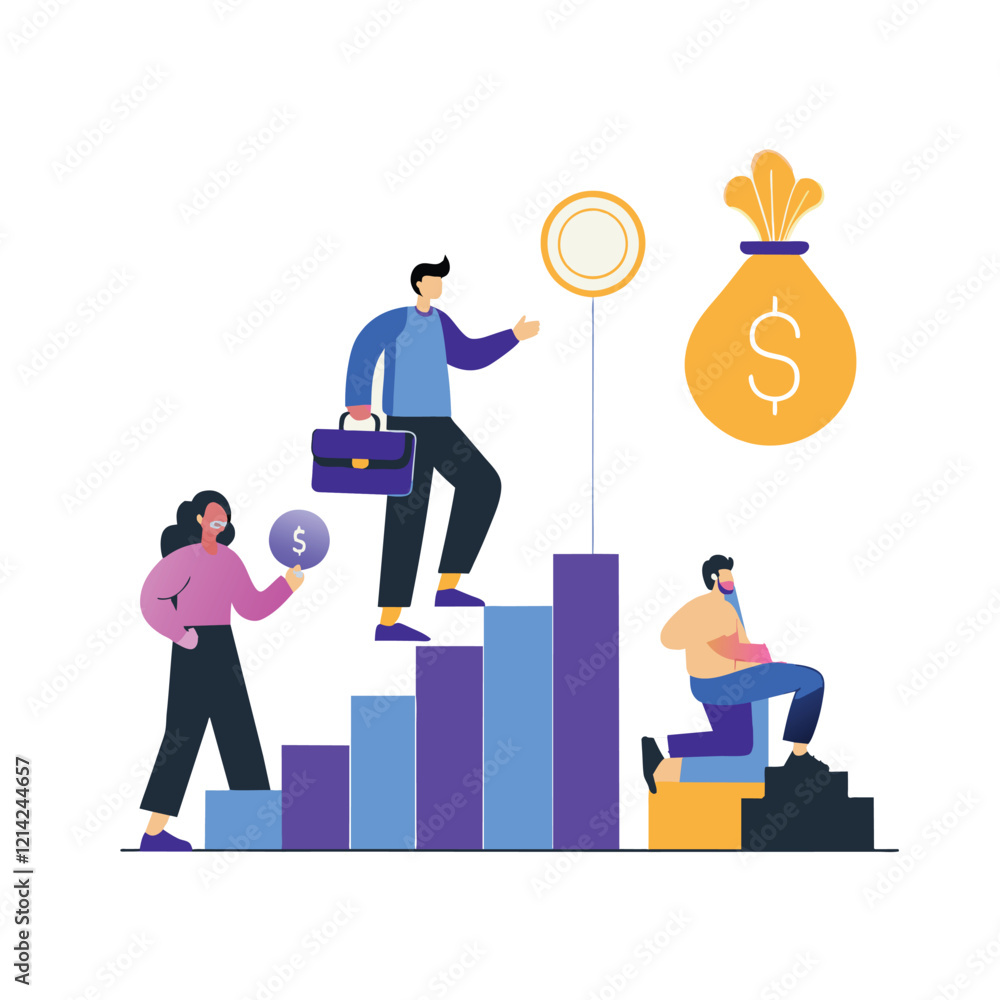Business Growth and Financial Success People Climbing the Career Ladder Business Growth and Financial Success People Climbing the Career Ladder