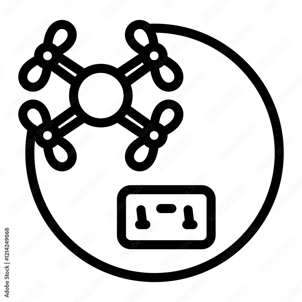 Drone Range Vector Design Icon Style Drone Range Vector Design Icon Style