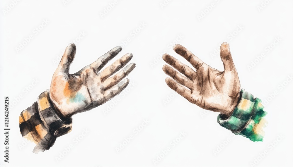 Obraz premium Two hands reaching out towards each other, symbolizing connection and unity in a minimalist setting