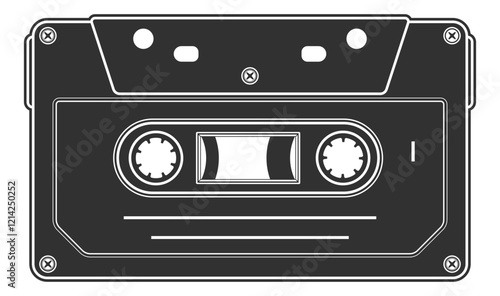 black music cassette without background