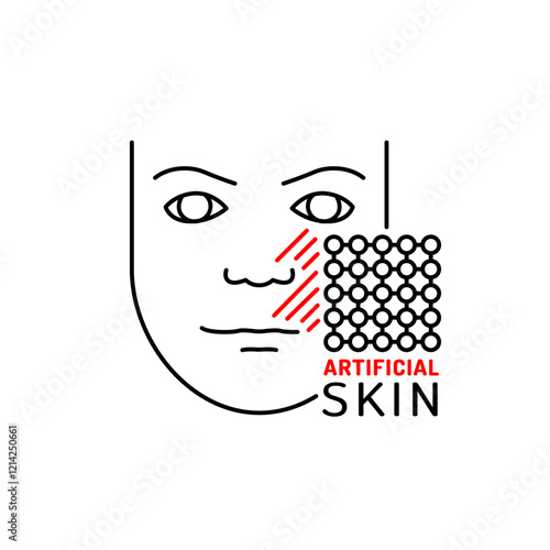 Artificial skin technology linear icon. Editable stroke.