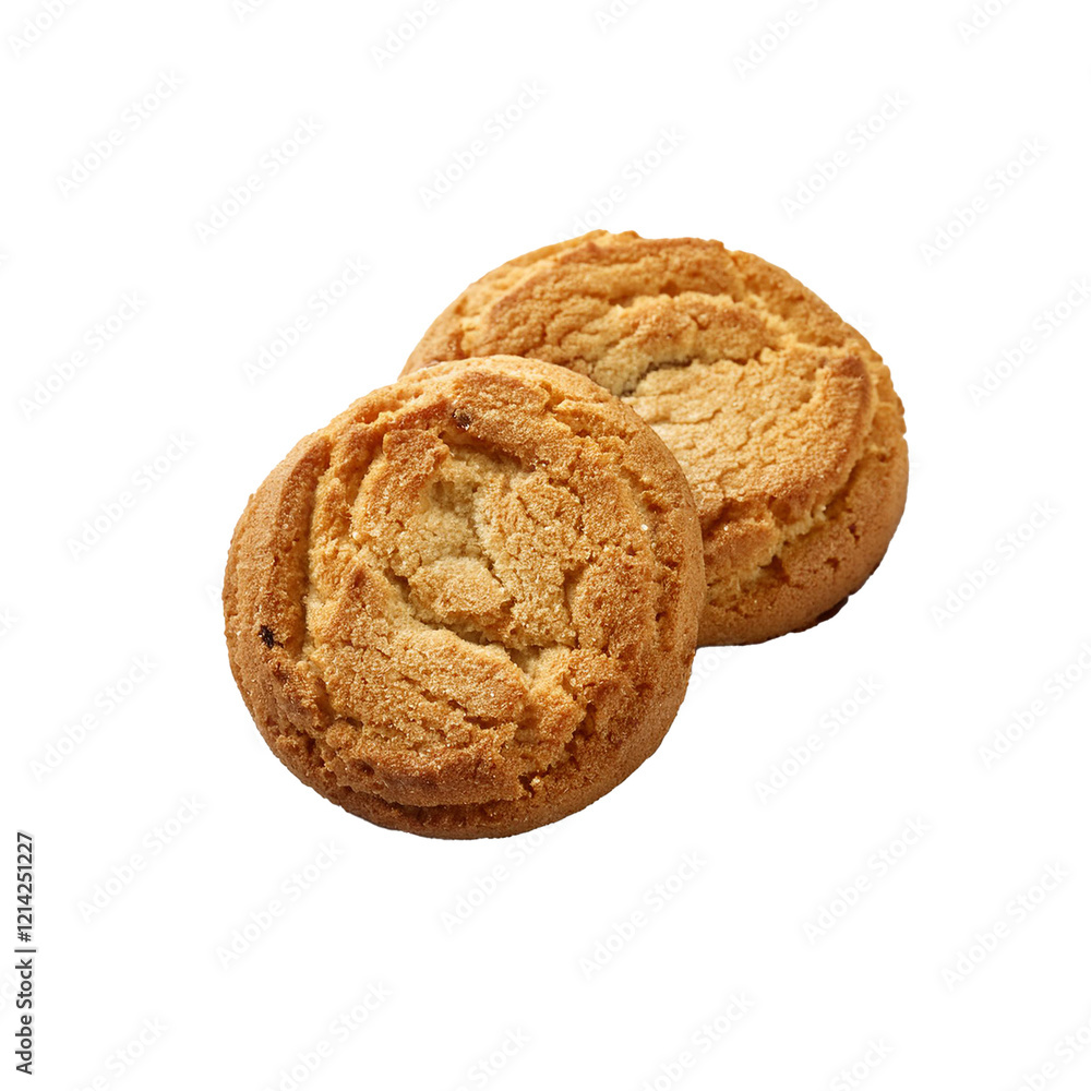 Two freshly baked cookies with chocolate pieces on a clean white background. Ideal for food-related themes, cooking, or dessert showcases. Two freshly baked cookies with chocolate pieces on a clean white background. Ideal for food-related themes, cooking, or dessert showcases.