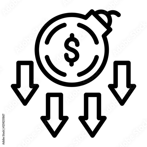 Debt Crisis Vector Design Icon Style