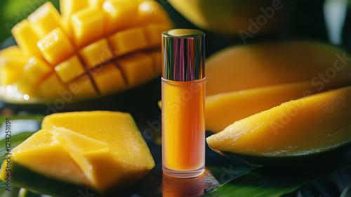 Exotic mango scented lip gloss with fresh mango sorbet inspired design for beauty enthusiasts photo