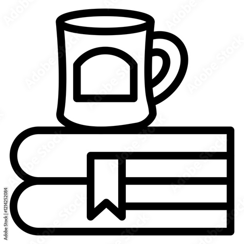 Coffee and Book Vector Design Icon Style