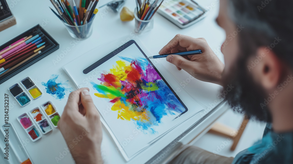 A creative artist sketching on a smartphone using a stylus, bright studio lighting, vibrant colors, high-resolution, isolated on white. A creative artist sketching on a smartphone using a stylus, bright studio lighting, vibrant colors, high-resolution, isolated on white.