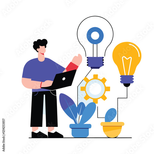 Man working on a creative project generating ideas