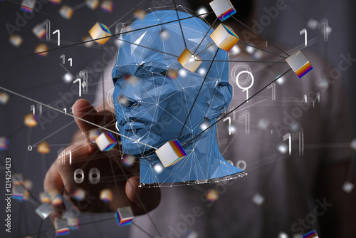 Silhouette of a 3d human head