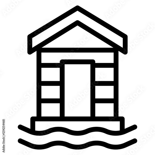 Beach hut Vector Design Icon Style