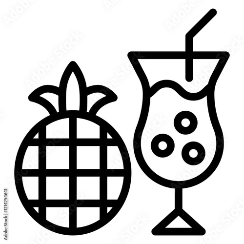 Pineapple drink Vector Design Icon Style